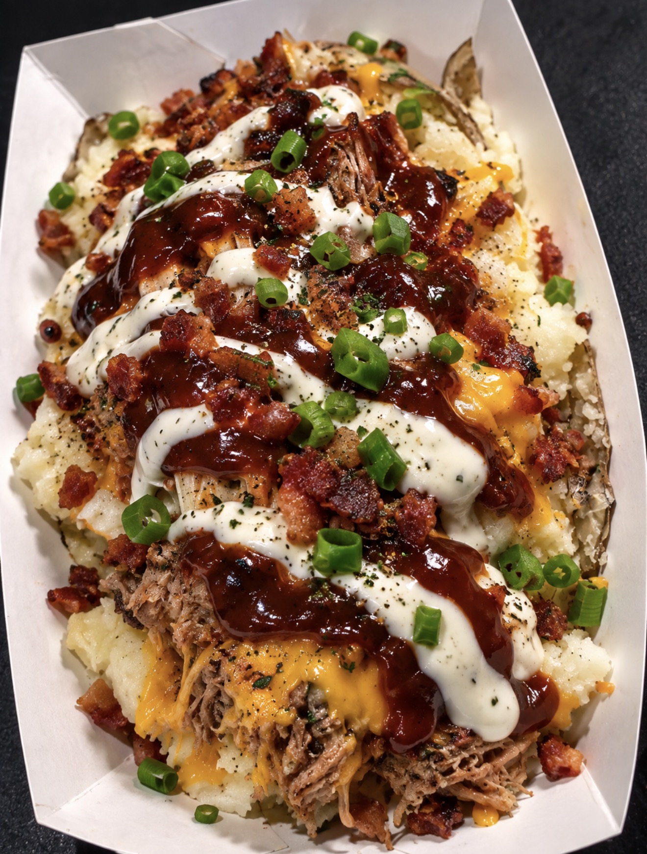 Loaded barbecue baked potato
