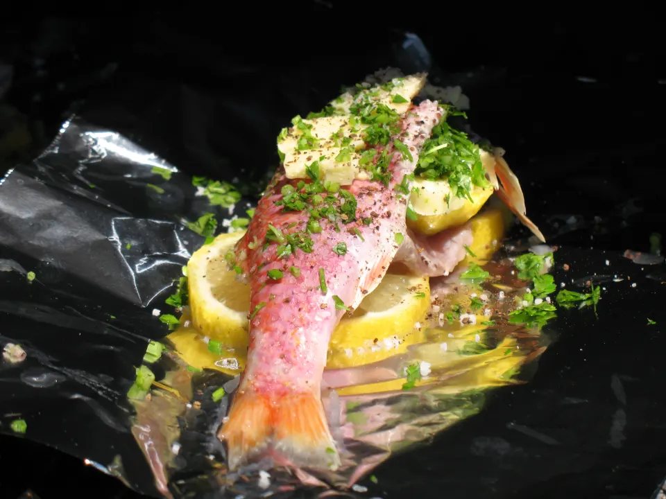 Seafood with lemon and fresh herbs